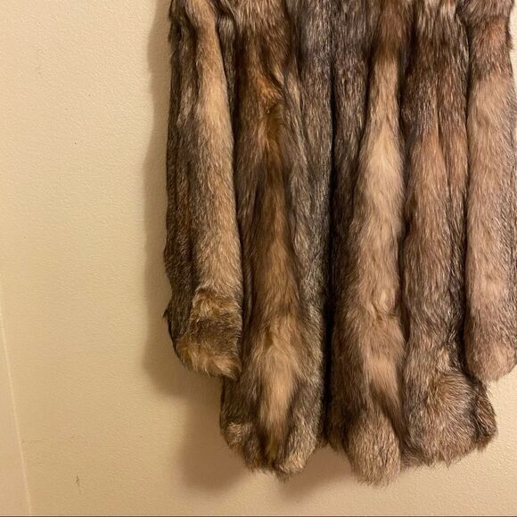 🍄 Crystal Fox Fur Genuine Brown Fur Coat - Picture 13 of 15